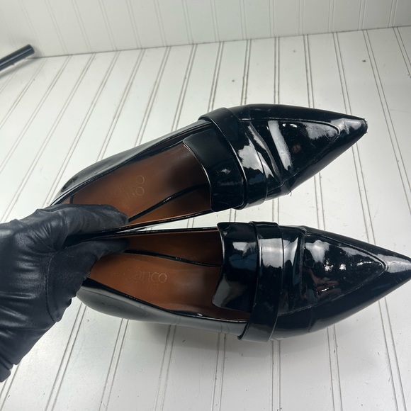 Franco Sarto Black Patent Pointed-Toe Low Heel Leather Loafers Women’s Size 9.5M - Picture 5 of 12